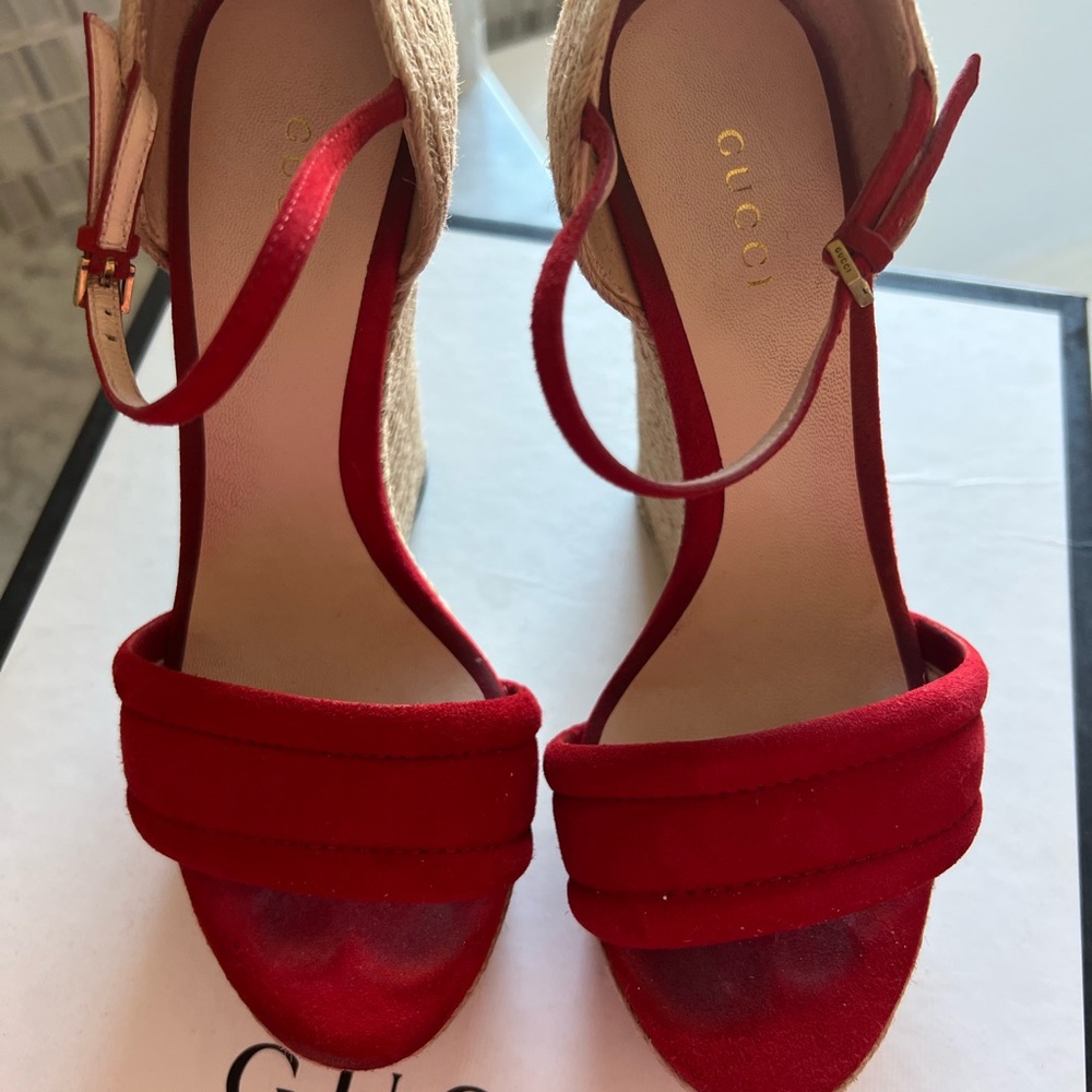 Gucci floral wedge heel size 36 - Picture 3 of 8